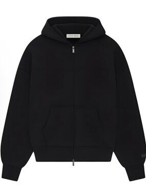 Black Essentials Zip Up Hoodie